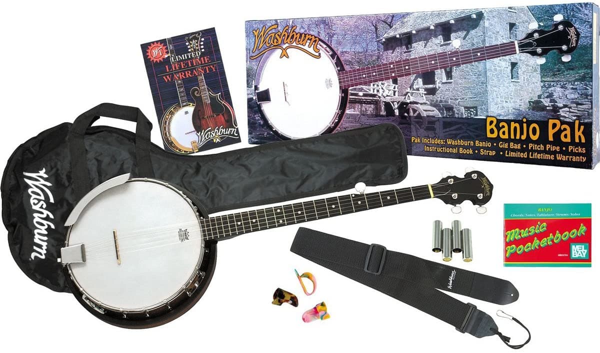 Washburn Banjo Kit De Inicio De Fondos Selecciona Tubería De Tono B8K
