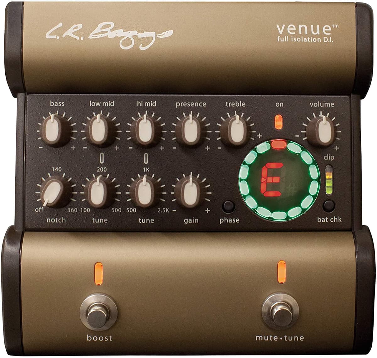 LR Baggs Venue DI Preamplificador y DI para Guitarra Acústica, alta calidad de sonido y versatilidad en un solo dispositivo.