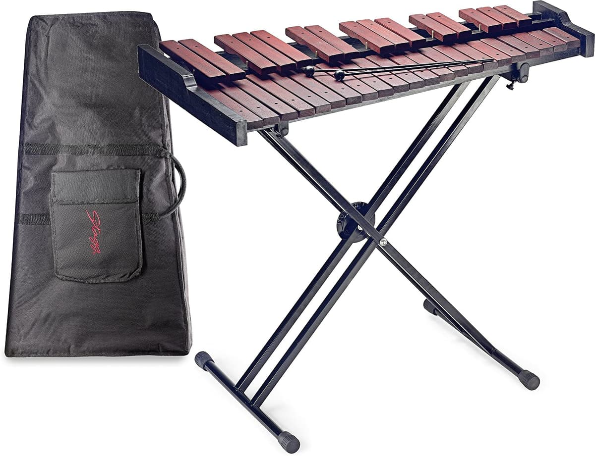 Stagg XYLO-SET 37 Xilófono de 37 teclas con baquetas y soporte, de madera/negro, -pulgadas