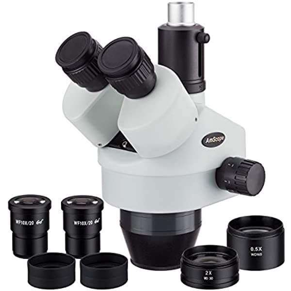 AmScope SM3590T 35X-90X cabezal estéreo trinocular de microscopio con zoom