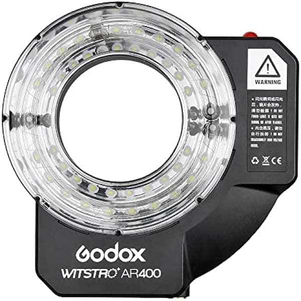Godox AR400 400w Witstro anillo flash LED luz de vídeo con batería de iones de litio 4500mAh