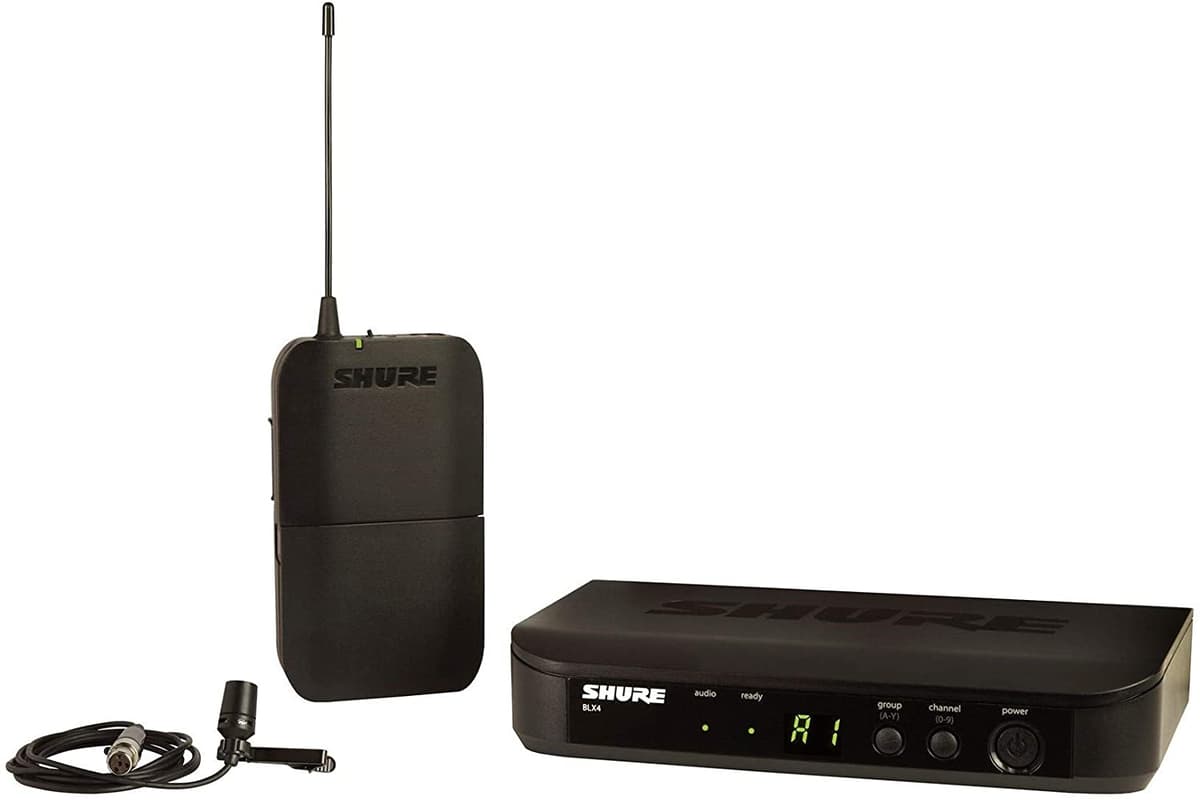 Shure BLX14/CVL Sistema de Microfonía Inalámbrica UHF - Ideal para Entrevistas, Presentaciones, Teatro - 14 Horas de Batería, Alcance de 300 pies | Incluye Micrófono Lavalier CVL, Receptor de Canal Único | Banda H10 BLX14/CVL-H10