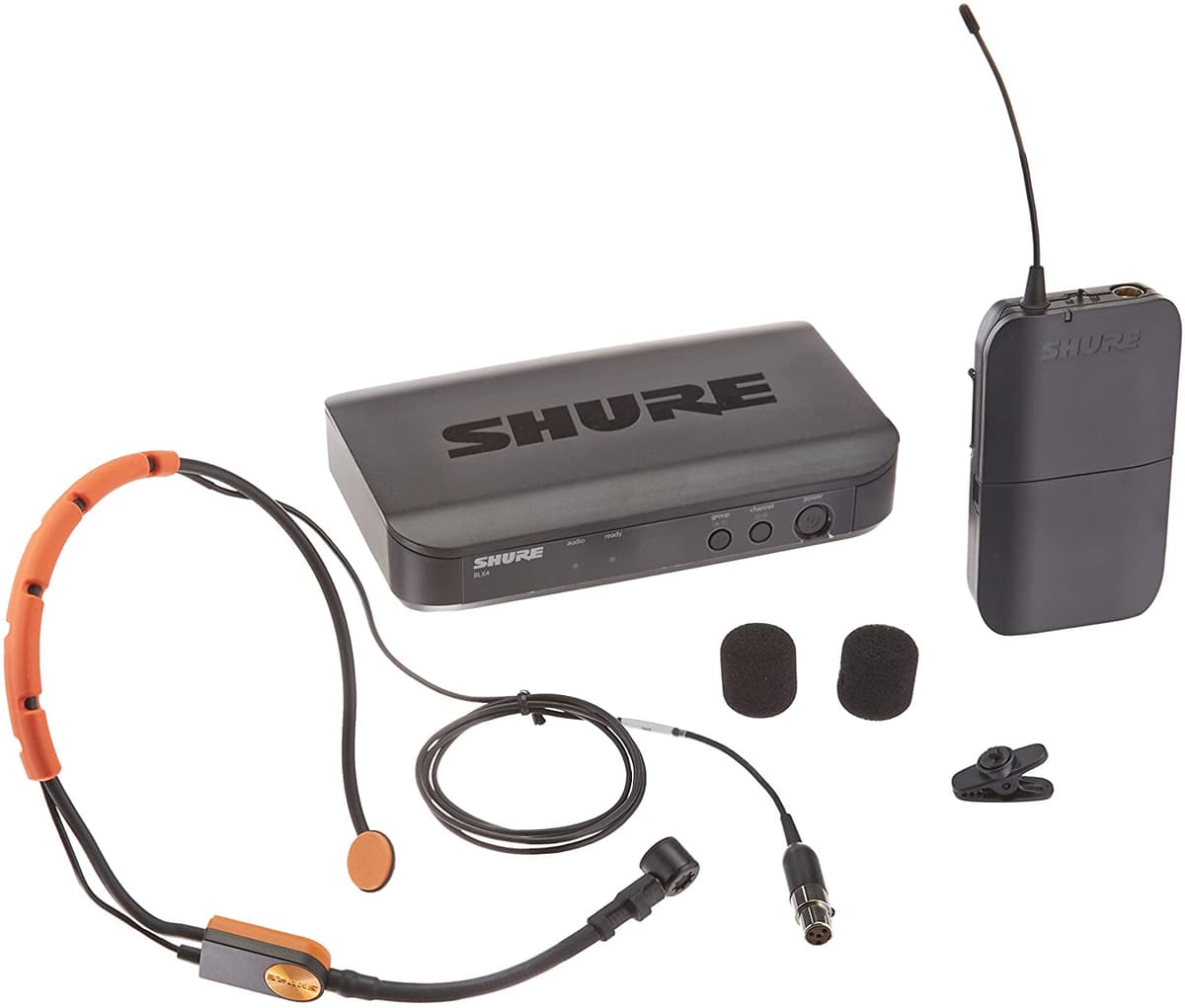 Shure BLX14/SM31 Sistema de Micrófono Inalámbrico UHF - Ideal para Fitness, Aeróbicos - Vida de Batería de 14 Horas, Alcance de 300 pies | Incluye Micrófono de Diadema SM31FH para Fitness, Receptor de Canal Único | Banda H9 BLX14/SM31-H9