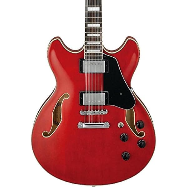 Ibanez Artcore AS7312 - Guitarra eléctrica semihueca de 12 cuerdas, color rojo transparente AS7312TCD