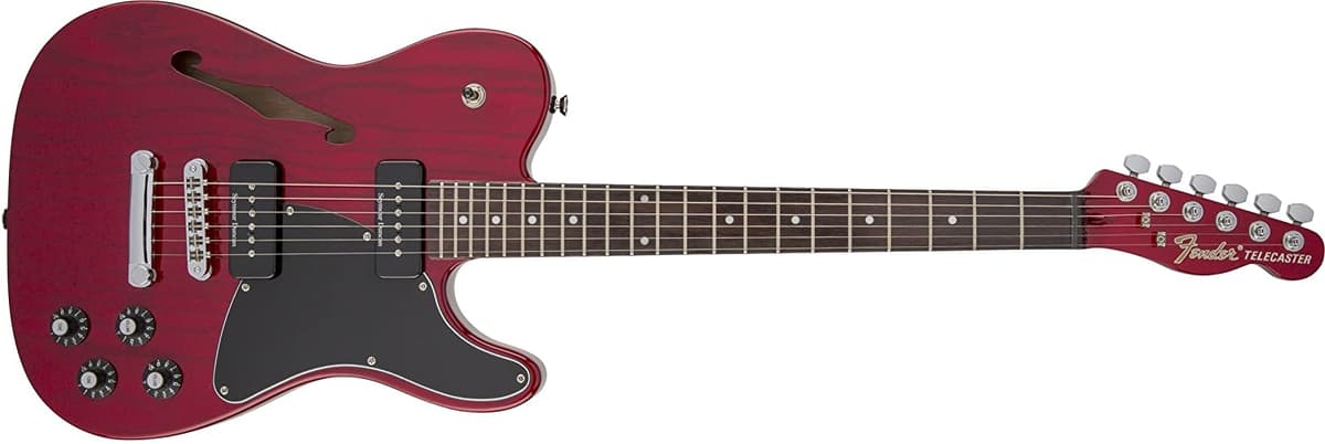 Fender Jim Adkins Signature Series Ja-90 Telecaster Thinline - Diapasón Laurel - Rojo Carmesí Transparente 262354538