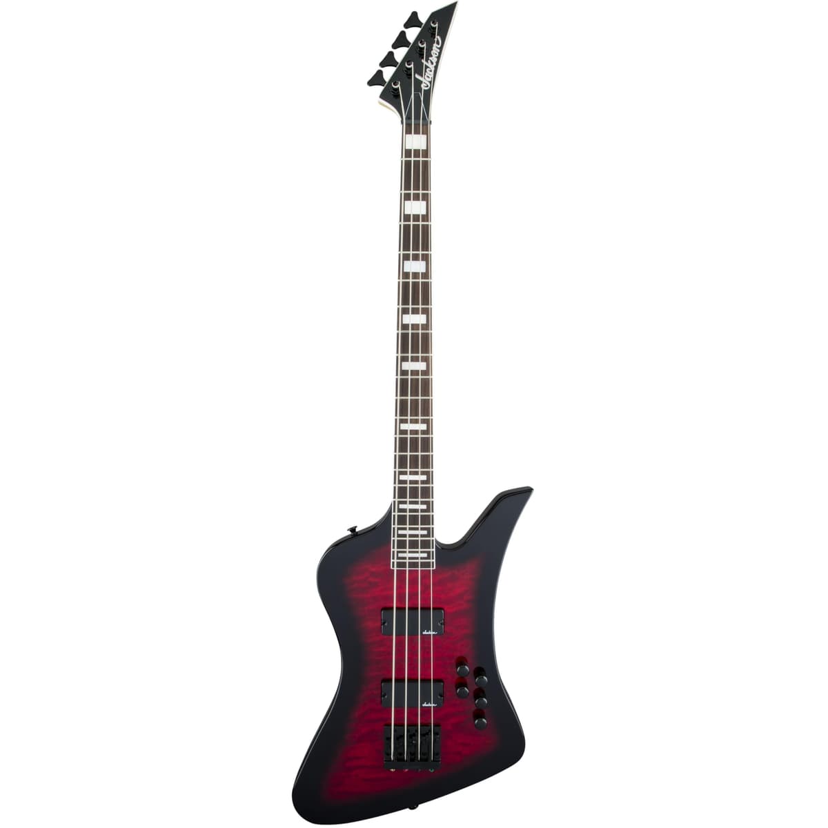 Jackson JS Series JS3Q Bajo Eléctrico Kelly Bird, Rojo Transparente Burst, Diapasón de Amaranto 2919093591