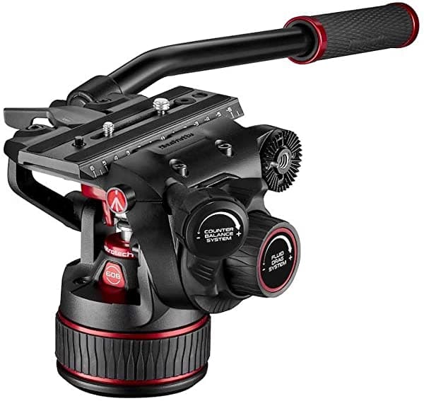 Manfrotto Nitrotech Fluid Video Head Para Cámaras Dslr Sin Espejo Vídeo Y Cine - Sistema De Contrapeso Continuo 0-17.6 Libras - Sistema De Arrastre De Líquido Continuo Variable - 17.6 Libras De Carga Útil - Mvh608Ahus