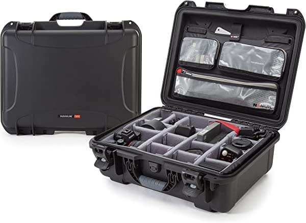 Nanuk 930 Waterproof Hard Case Con Lid Organizer & Padded Divider - Black 930-6001