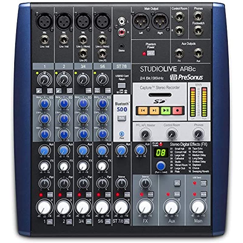 Presonus Studiolive Ar8C 8 Canales Usb-C Hybrid Digital Analogo Performance Mixer Sin Poder