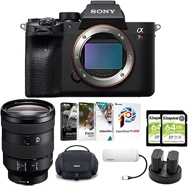 Sony Alpha A7R Iv Cuerpo De Cámara Digital Sin Espejo Con Lente F/4 De 0.945-4.134 In Y Paquete De Software (8 Artículos) ILCE7RM4B_K4