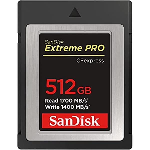 SanDisk Extreme PRO CFexpress Type-B - Tarjeta de memoria (512 GB, 1700 MB/s, lectura y 1400 MB/s)