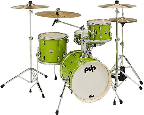 Pacific Drums & Percussion PDP New Yorker - Paquete de carcasa de 4 piezas, color verde eléctrico brillante PDNY1604EL