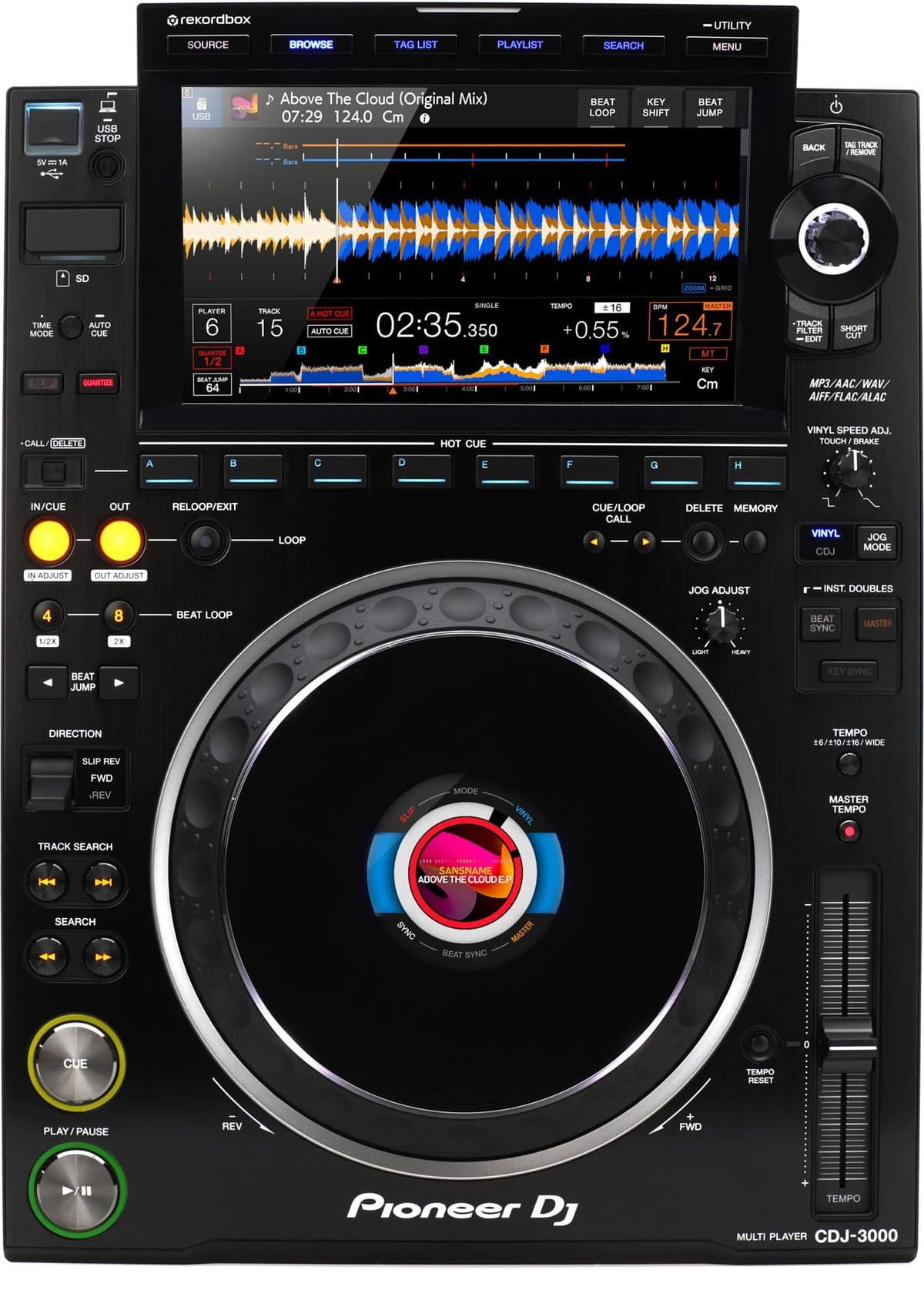Pioneer DJ CDJ-3000 Reproductor DJ profesional multiformato autónomo negro (Multi Player)