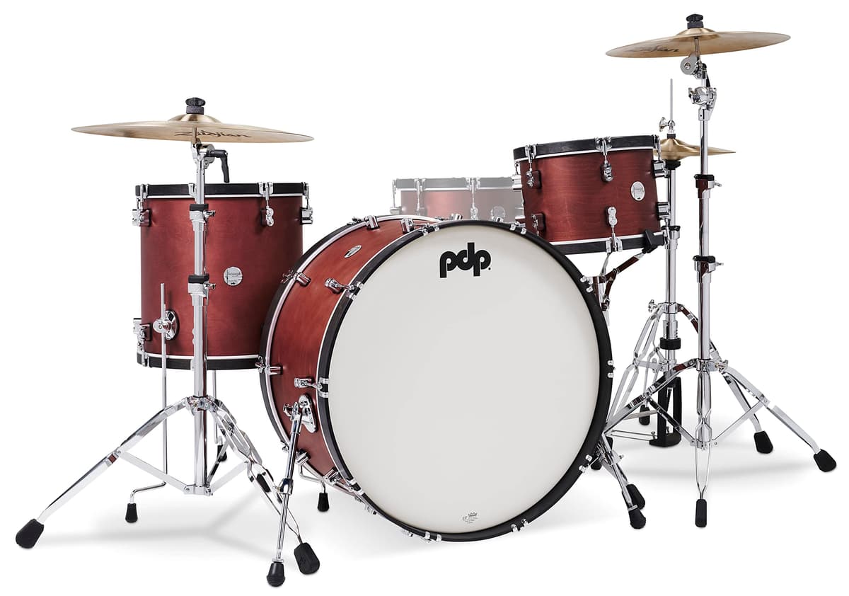 PDP Concept Classic PDCC2613OE set de batería 3 piezas, bombo 26'', Ox Blood, aros de ébano, paquete de cascos
