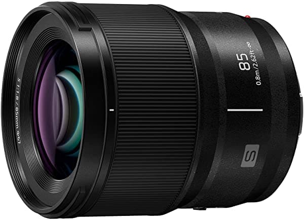 Panasonic Lumix - Lente de Cámara Serie S Lente Intercambiable de Montura L F1.8 de 85mm para Cámaras Digitales Full Frame sin Espejo S-S85 Negro