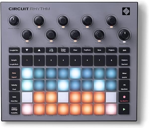 Novation Circuit Rhythm: Sampler y groovebox con ocho pistas de muestras para crear y realizar ritmos AMS-CIRCUIT-RHYTHM