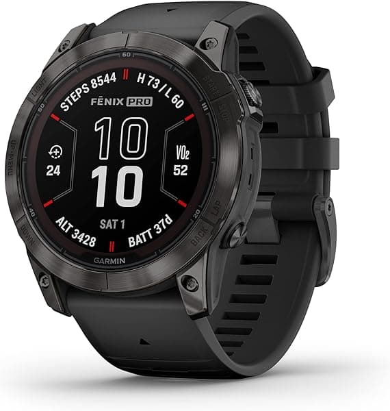 Garmin fēnix 7X Pro Sapphire Solar, Reloj Inteligente Multideporte GPS, con Linterna Integrada, Capacidad de Carga Solar, Color Negro 010-02778-10