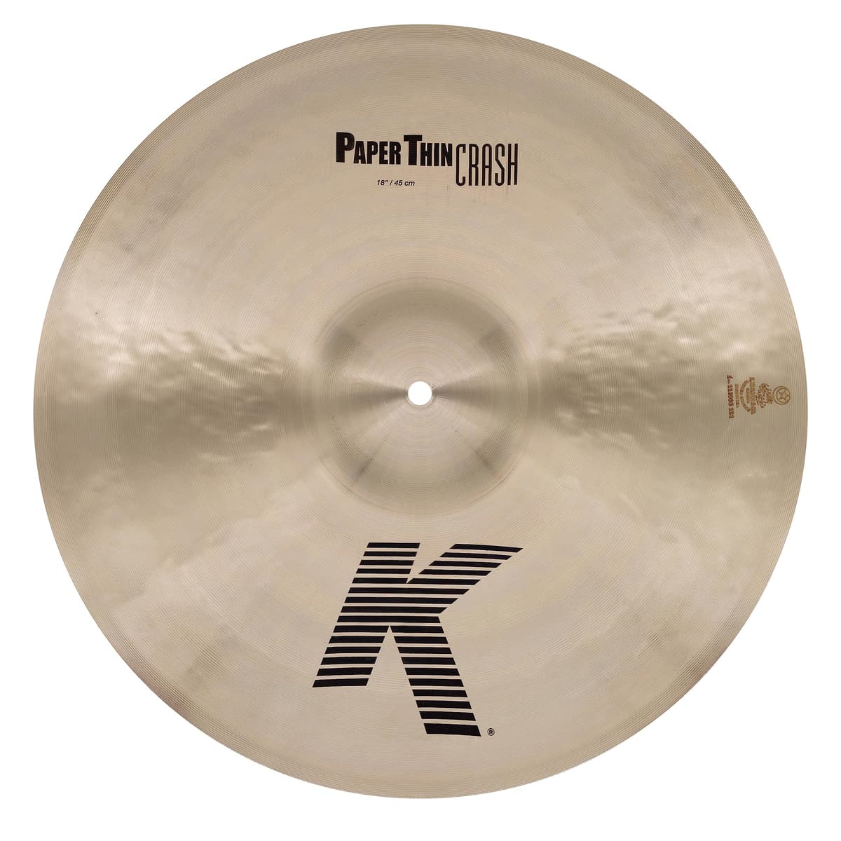Zildjian K K2818 Platillo Crash Paper Thin 18 pulgadas ultrafino para batería