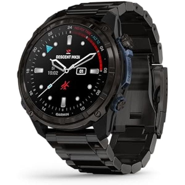 Garmin Descent Mk3i 010-02752-13 Computadora de buceo y reloj inteligente GPS multideporte con integración de aire, titanio negro
