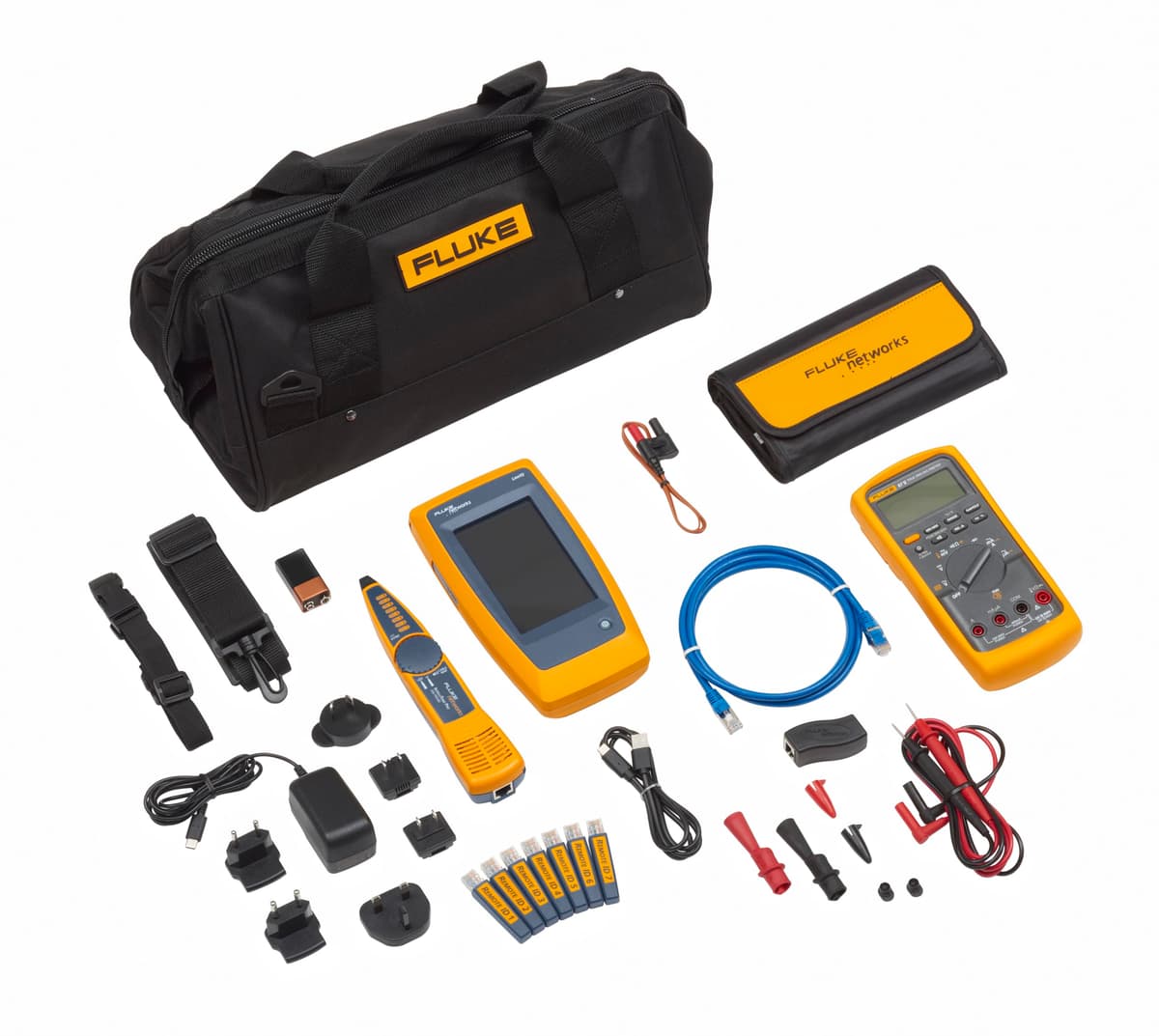 Fluke Networks LIQ-KIT-87-5 Comprobador de Cableado LinkIQ y Multímetro 87-5 Kit Eléctrico y de Red, Solución de Diagnóstico y Pruebas para Infraestructura de Redes