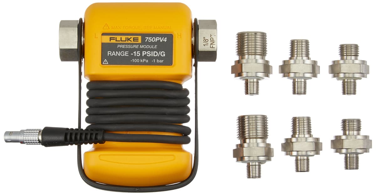 Fluke 4352521 FLUKE-750PV4 Módulo de Presión de Vacío, Rango 0 a -15 psi, Sensor de Vacío, Compatible con Calibradores Fluke