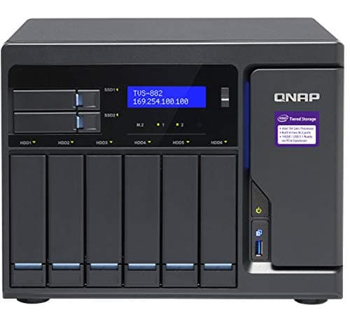 QNAP Turbo NAS TVS-882 ASISP49 - Servidor NAS Intel Core i5-6500, 16GB DDR4, SSD 1TB ultra rápido, HDD 12TB, Intel HD Graphics 630, RAID, sistema QTS 4.2
