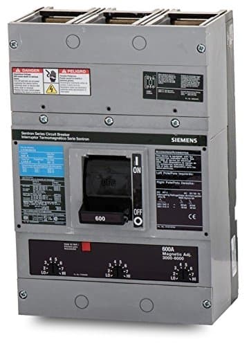 Siemens HLXD63S600A interruptor automático 3 polos 600A 600V usado U, línea HLX, disyuntor industrial, breaker tripulable