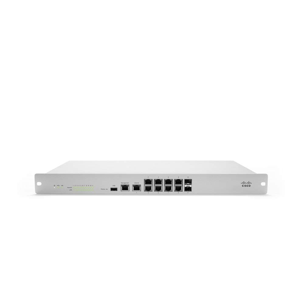 Cisco Meraki MX100 Firewall + Licencia Advanced Security y Soporte 1 Año | UTM Next-Gen, Seguridad Avanzada, BDL MX100-HW + LIC-MX100-SEC-1YR