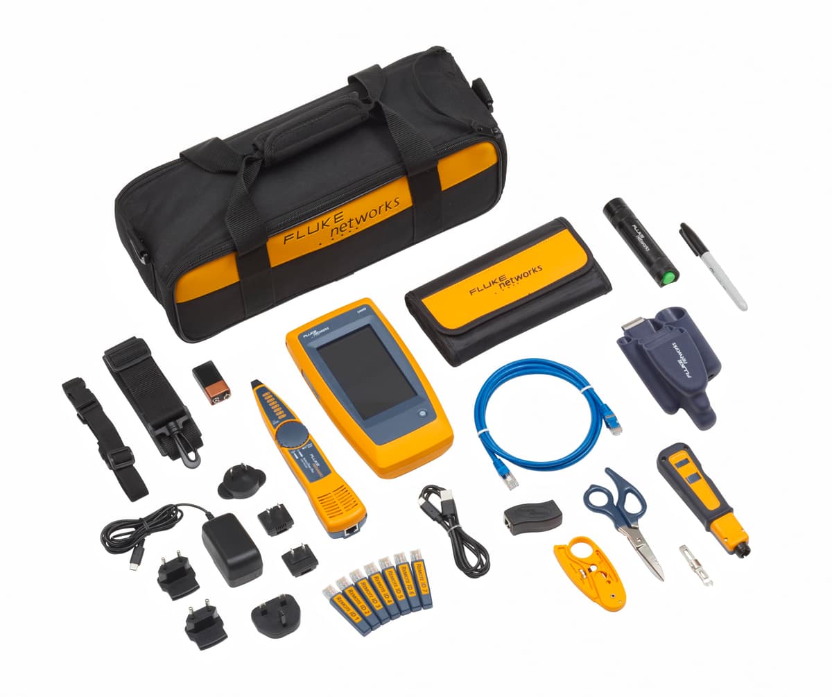 Fluke Networks LIQ-KIT-IS60 comprobador de cableado y red LinkIQ kit técnico con IS60 Pro-Tool Kit PoE y verificación Ethernet Gigabit