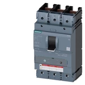 SIEMENS 3VA53 3VA5340-7EC31-0AA0 Interruptor automático 3 polos 400A 100kA FTAM, negro, disyuntor moldeado, cortacircuitos industrial