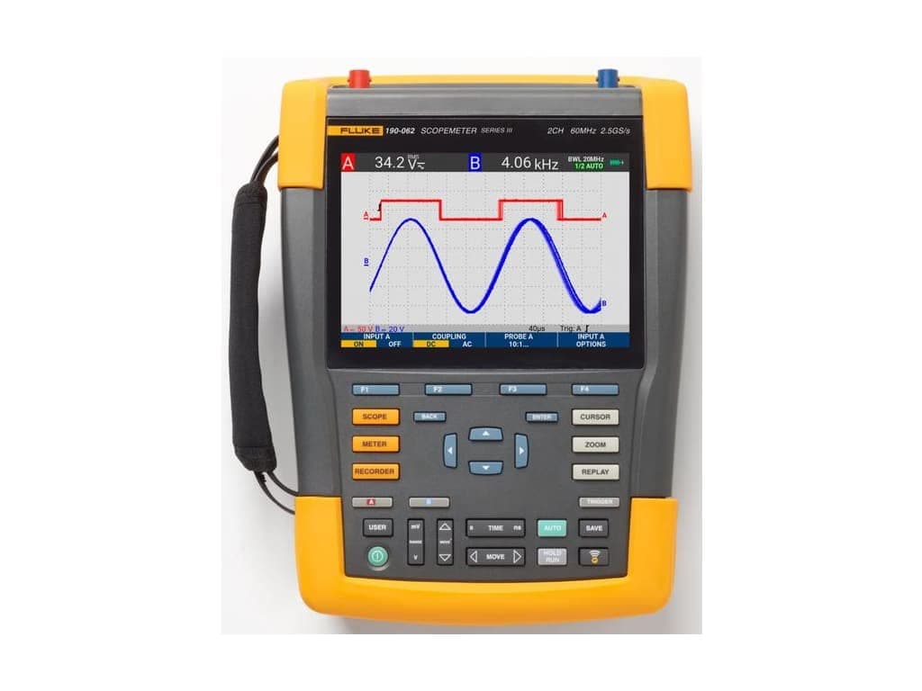 Fluke ScopeMeter 190-062-III osciloscopio portátil color 60 MHz 2 canales + multímetro/DMM entrada externa FLUKE-190-062-III