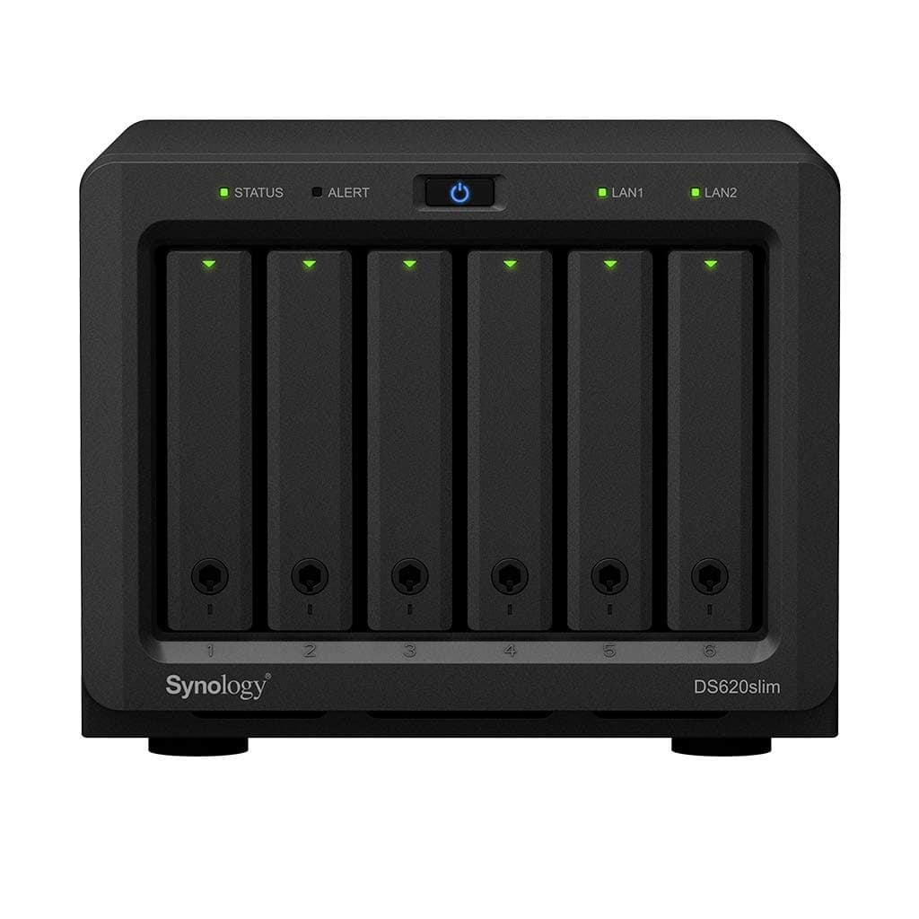 Synology DiskStation DS620slim, NAS con CPU Celeron 2.0GHz, 6GB RAM, 48TB SSD, 2 Puertos LAN 1GbE, Sistema Operativo DSM