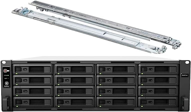 Synology RackStation RS4021xs+ NAS, Xeon 2.1GHz, 64GB RAM, 32TB HDD, 2x 10GbE, DSM, con kit de rieles