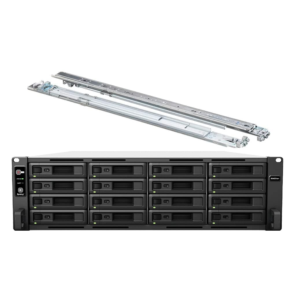 Synology RackStation RS4021xs+ NAS Server, Xeon 2.1GHz, 64GB RAM, 16TB SSD, 2x 10GbE, DSM, incluye kit de rieles