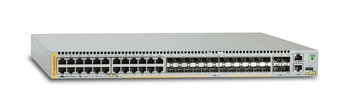 Allied Telesis X930 AT-X930-28GSTX Switch Capa 3 24x SFP+ 10GbE 4x 10GBASE-T Gestión Avanzada Apilable Empresarial