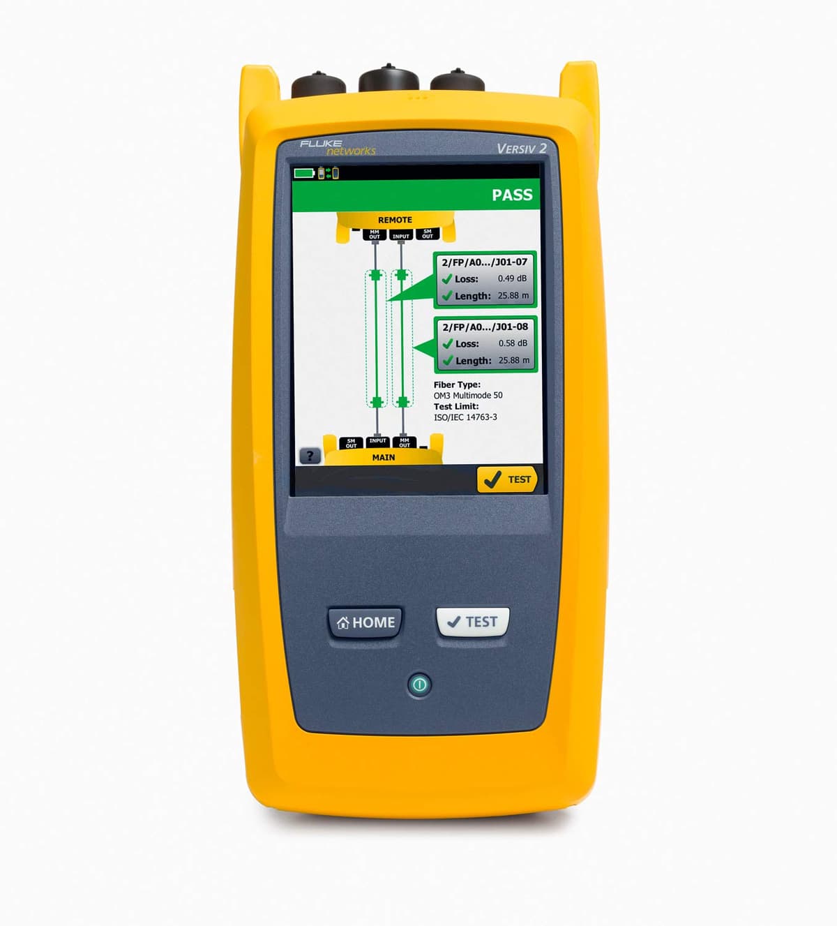 Fluke Networks CertiFiber Pro QUAD V2 OLTS - Set de Pruebas de Pérdida Óptica para Certificación e Inspección de Fibra, con WiFi y Doble Inspección en Ambos Extremos 4955810