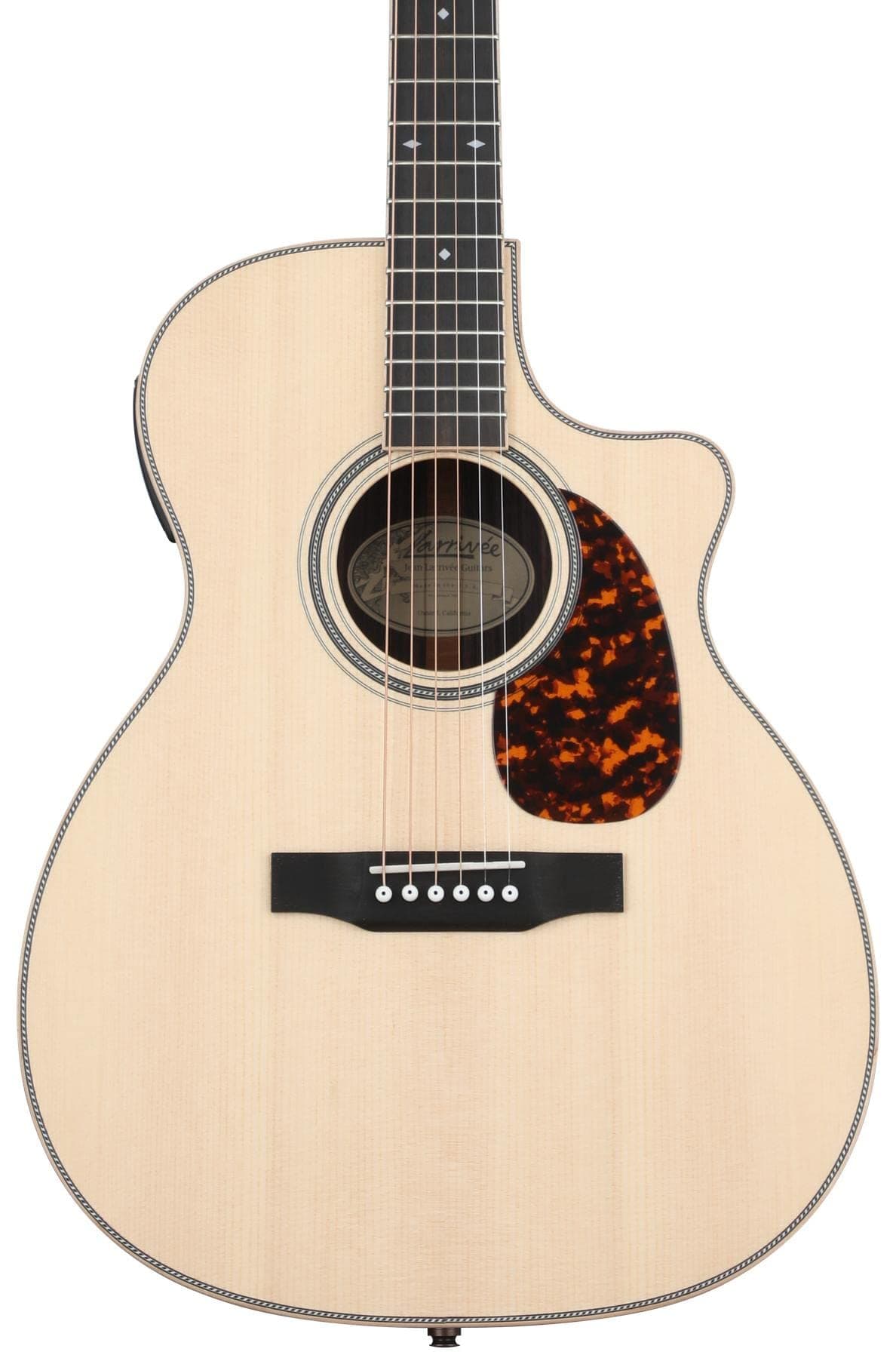 Larrivée OMV-40RE Legacy Series Guitarra electroacústica - Natural, OM, tapa maciza, cutaway Venetian, preamplificada, profesional