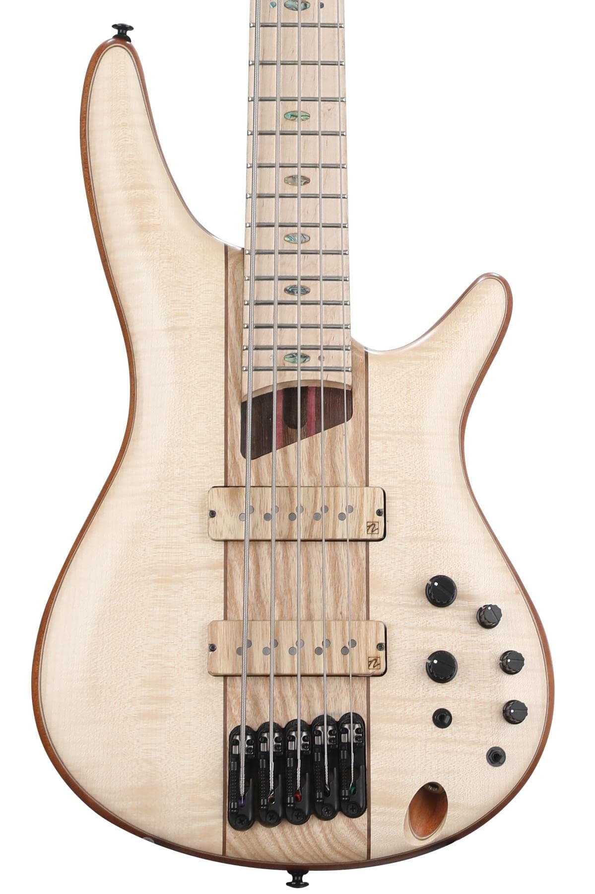 Ibanez Premium SR5FMDX2 Bajo Eléctrico de 5 Cuerdas - Natural Low Gloss, SR5FMDX2 NTL, Profesional, Sonido Versátil, Construcción Premium