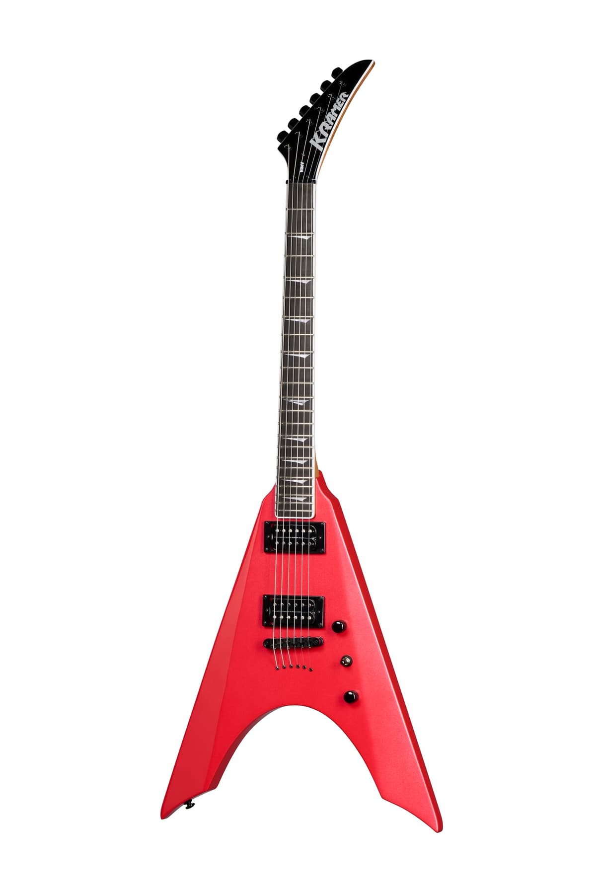 Kramer Nite-V KNVPCRMBH1 Guitarra Eléctrica String-Thru Body Crimson Metallic con Funda