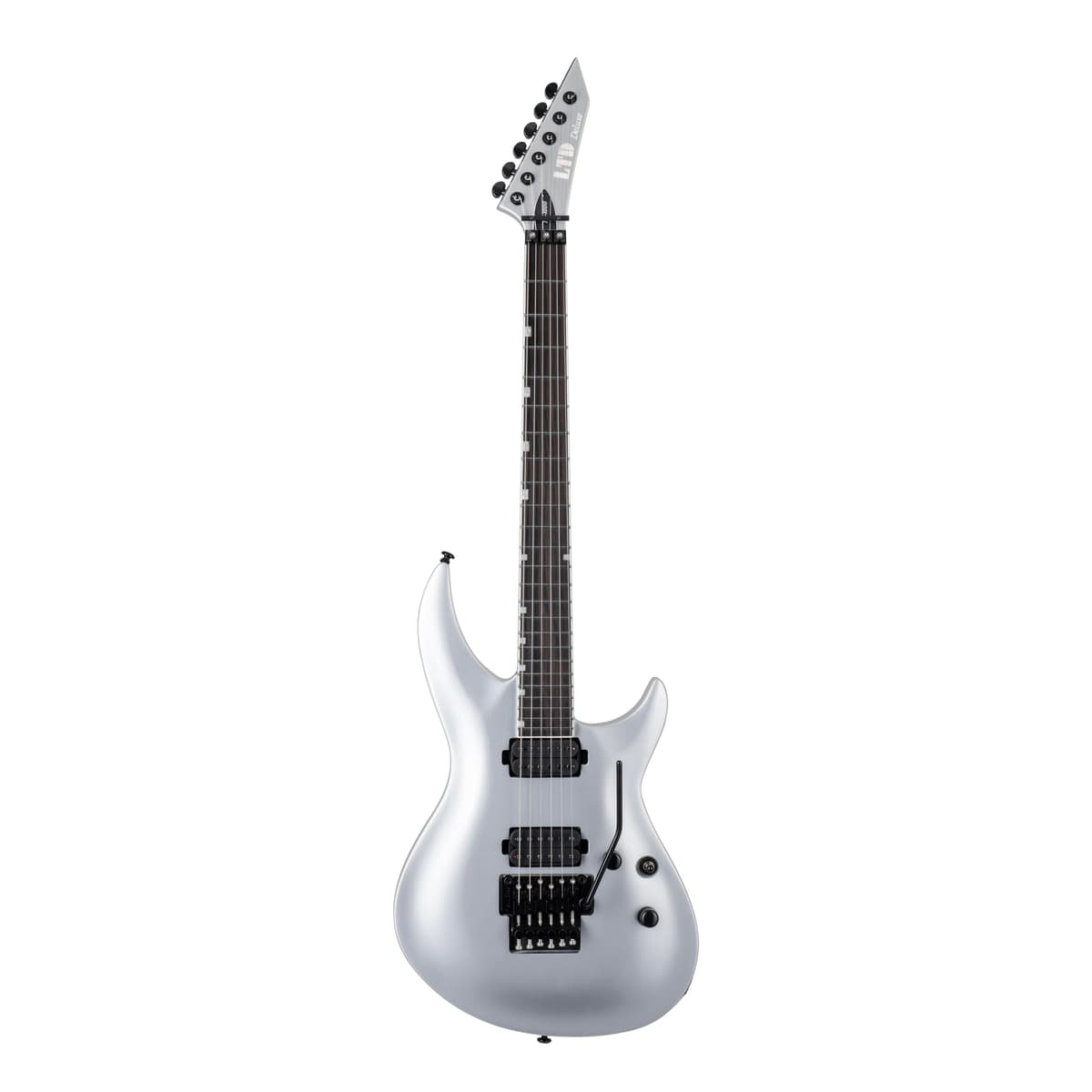 ESP LTD H3-1000FR Guitarra eléctrica de cuerpo sólido - Floyd Rose, 24 trastes, pastillas humbucker, acabado Metallic Silver LH31000FRMS