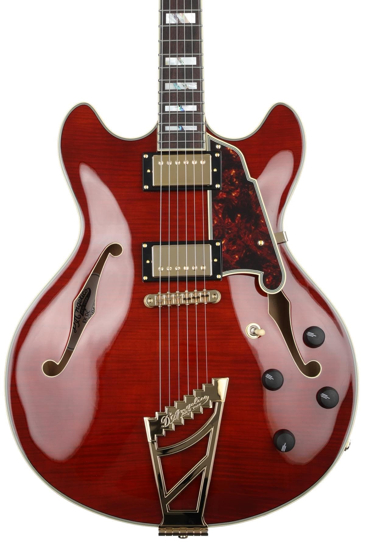 D’Angelico DAEDCVIOGS guitarra eléctrica semihueca 6 cuerdas para diestros color Viola
