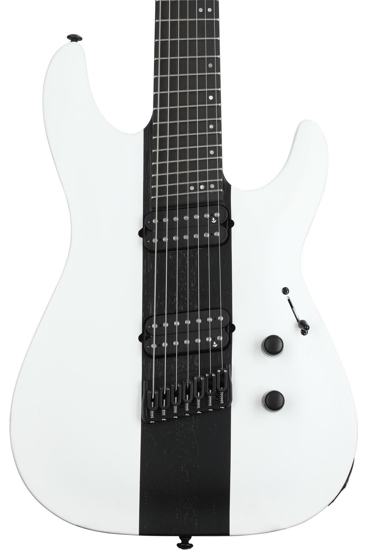 Schecter C-7 Contrasts Rob Scallon 7 Cuerdas Multiescala - Guitarra Eléctrica Blanco/Negro 908