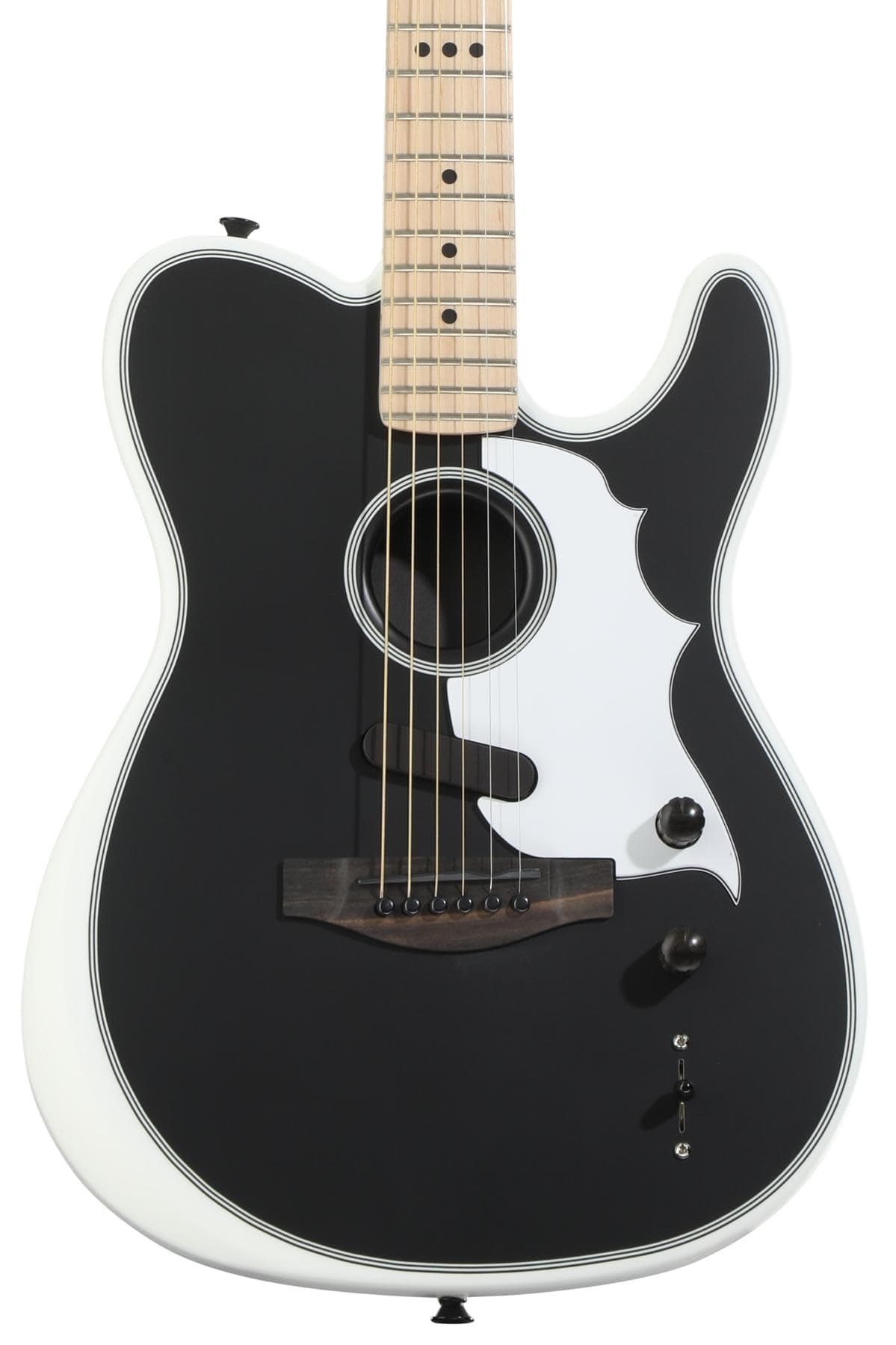 Fender Acoustasonic Telecaster Edición Limitada Jack White Triplesonic - Blacktop Arctic White, guitarra electroacústica, color blanco ártico 972813117