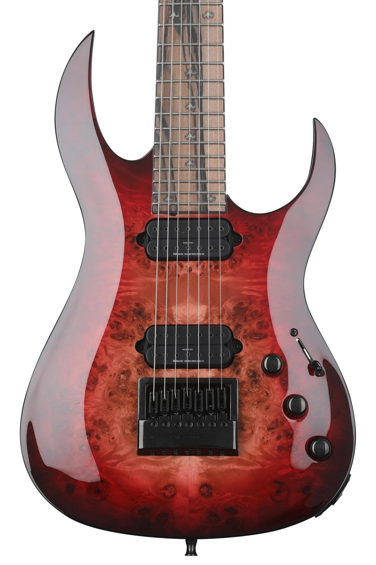 BC Rich Shredzilla Prophecy 7 Archtop Guitarra Eléctrica de 7 Cuerdas con EverTune - Lava Burst SZA724ETLB