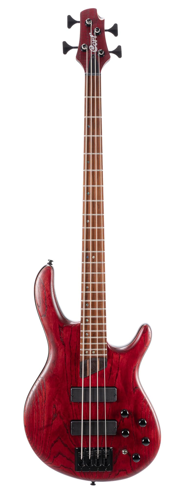 Cort B4ELEMENTOPBR Bajo Eléctrico 4 Cuerdas para Diestros Open Pore Burgundy Red, Cuerpo Completo