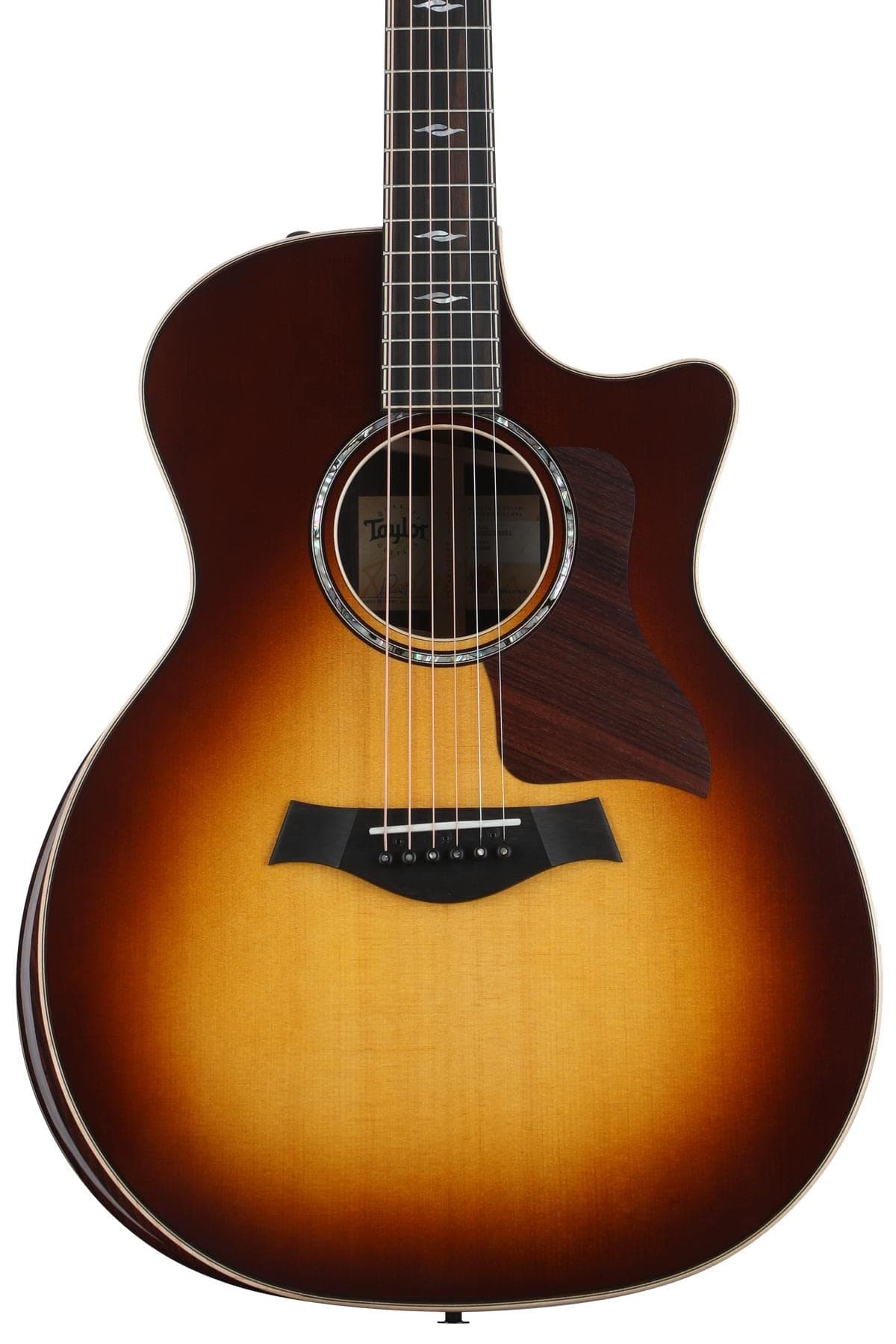 Taylor 814ce Guitarra Electroacústica - V-Class Bracing, Radiused Armrest, Sunburst Tabaco, de 6 Cuerdas, Cutaway, Pastilla/Preamp Integrado A80400211100007A039