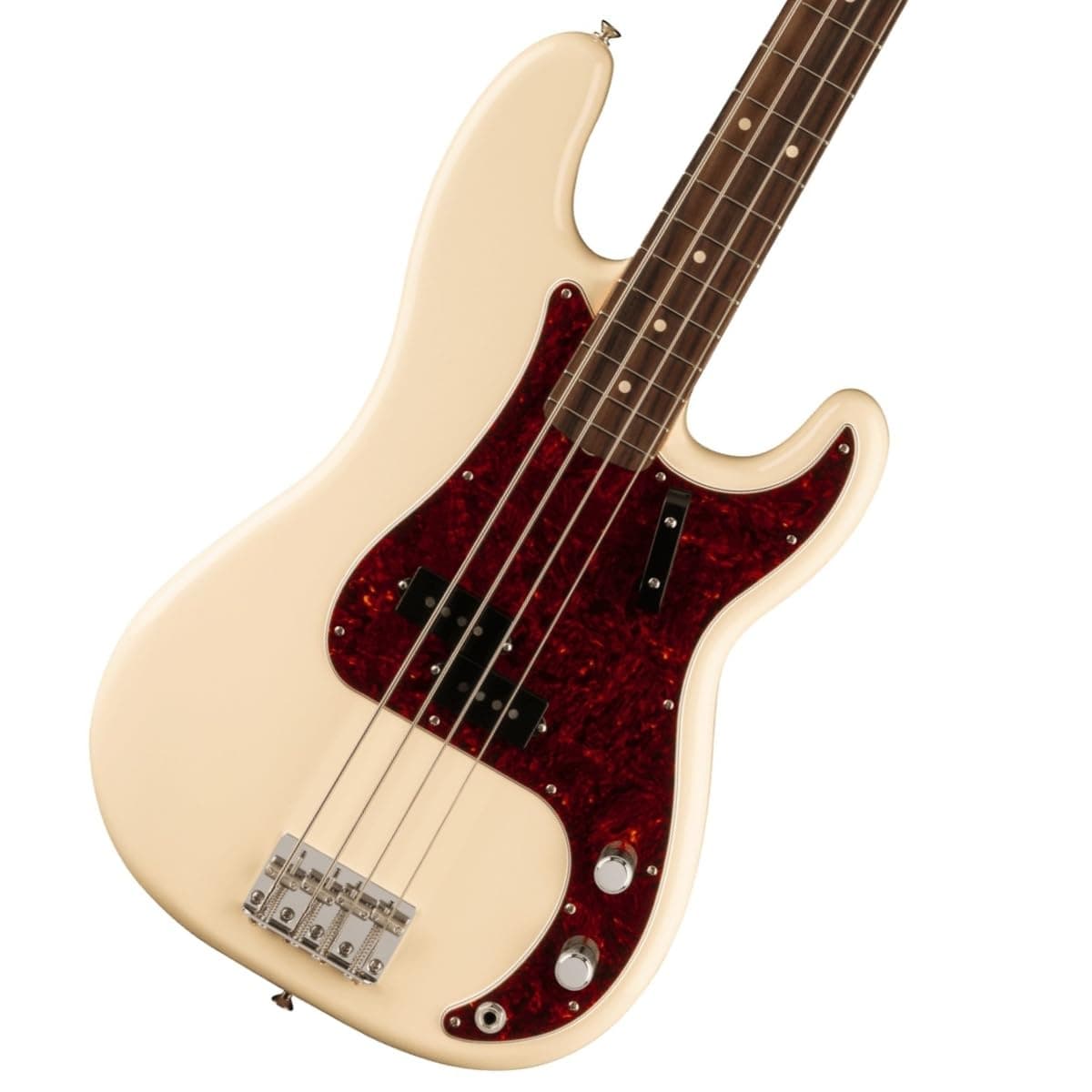 Fender Vintera II ’60s Precision Bass - Bajo Eléctrico Precision de los 60, Olympic White, diapasón de palisandro, 4 cuerdas VINII60SPBRWOWT