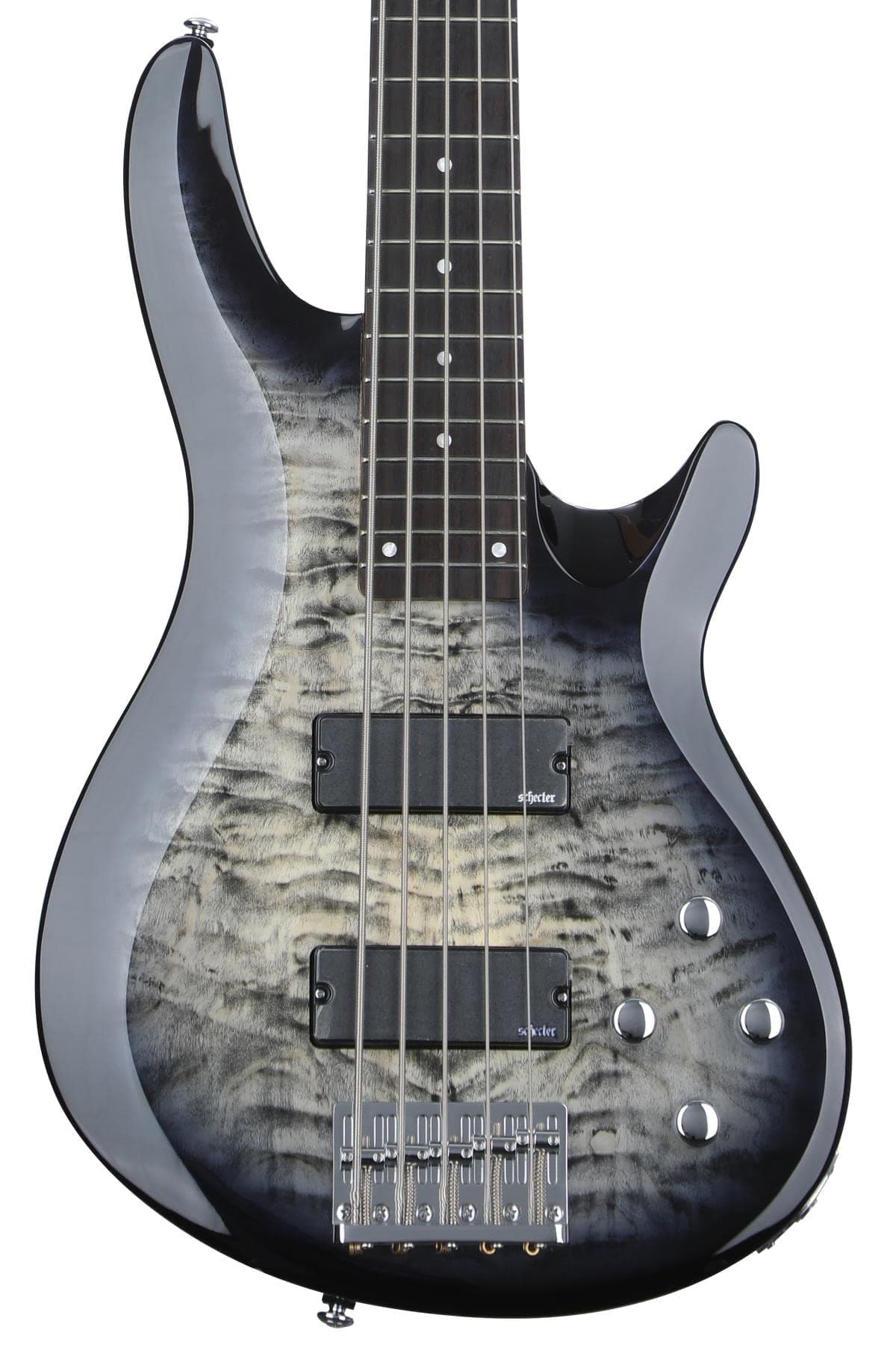 Schecter C-5 Plus Bajo Eléctrico de 5 Cuerdas - Charcoal Burst, Activo, Cuerpo de Tilo, Diapasón de Palisandro 593