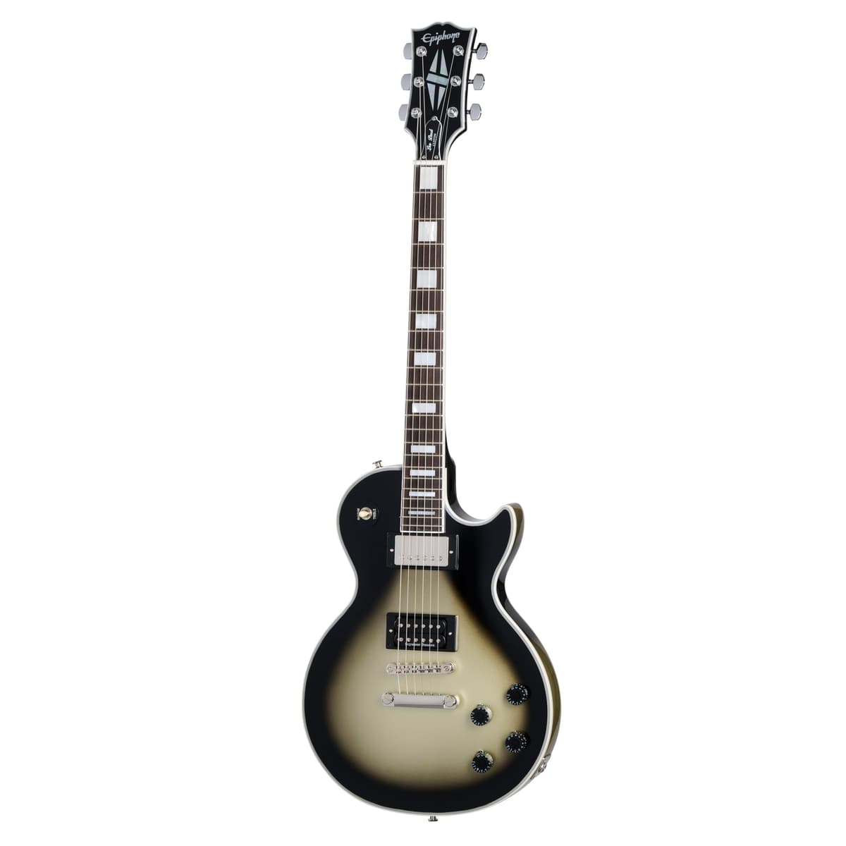 Epiphone Adam Jones 1979 Les Paul Custom Guitarra Eléctrica, Plata Antigua con Estuche EIGCAJLPC79NH1