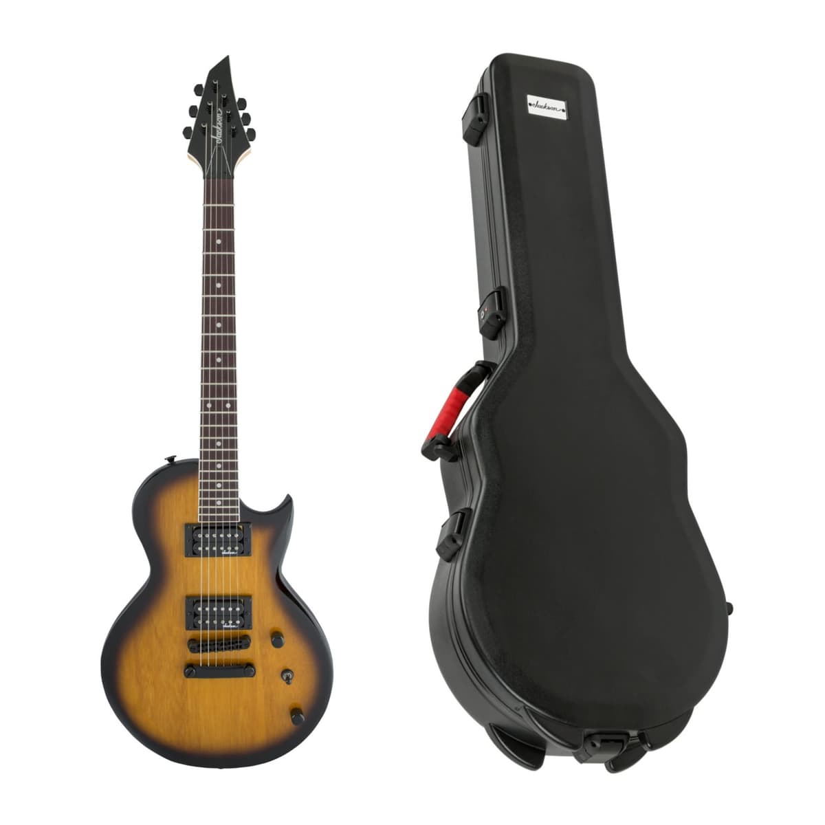 Jackson JS Series Monarkh SC JS22 Guitarra Eléctrica 6 Cuerdas (Tobacco Burst) + Estuche Rígido Jackson Monarkh, Pack 2 Piezas JAC2916901598K1